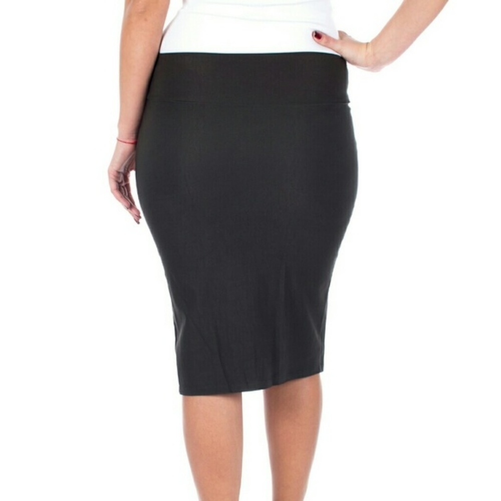 Pencil Skirt with Side Buttons, d-4024, Olive - Picture 4 of 4